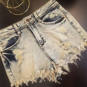 Light Wash Distressed Shorts
